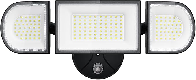 iMaihom 130W Dusk to Dawn Outdoor Lighting, 13000LM LED Security Floodlight with Photocell Auto On/Off, 3 Adjustable Heads, IP65 Waterproof, Hardwired for Garage, Yard, Driveway, 6500K Daylight