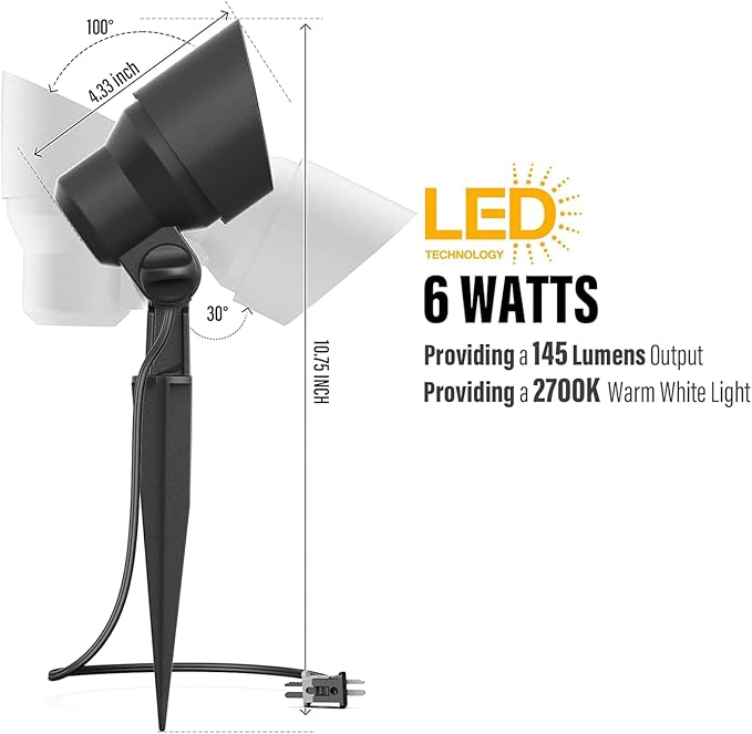 Malibu Low Voltage Floodlight LED Outdoor Landscape Lighting 6W Garden Light for Patio Yard (1 Pack)