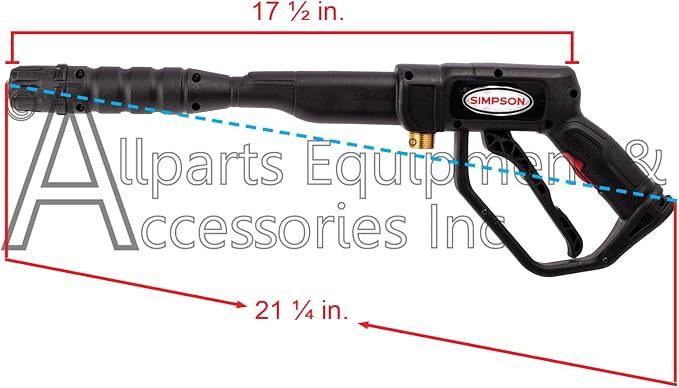 7107956 OEM Trigger Gun 8 GPM, 3450 PSI, Front of Trigger M22 Inlet and Outlet, Compatible with Simpson, DeWalt, ExCell, Craftsman, and Other Major Brands