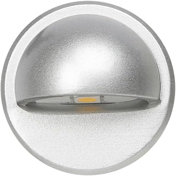 FVTLED LED Stair Lights Kit Low Voltage Waterproof IP65 Outdoor Half Moon 1-2/5" Stainless Steel Recessed Wood Deck Lighting Yard Garden Patio Step Landscape Pathway LED Light (Cold White)