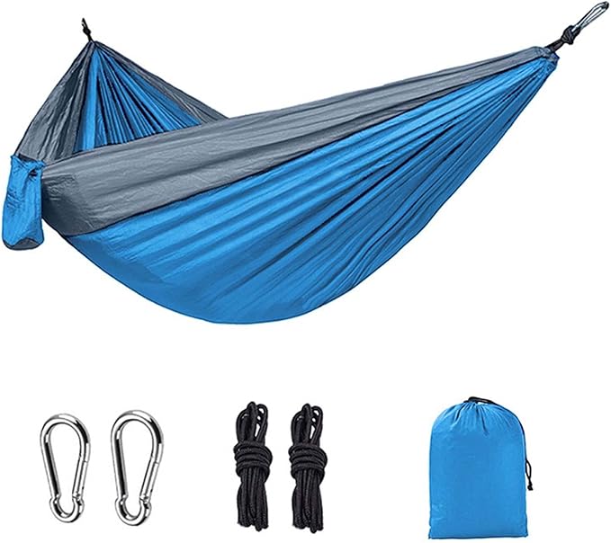 Hammocks for Outside 2 Person, Hammocks for Trees with Net, Portable Camping Hammock, Parachute Hammocks, Outdoor Hammock, for Outdoor, Indoor, Patio Yard