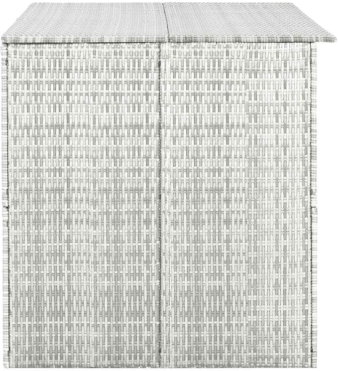 Large Outdoor Storage Box 59.1 x 59.1 x 39.4 Inches, Light Grey Garden Storage Box with Zipper Closure, Polyethylene Rattan and Steel Patio for Cushions and Tools