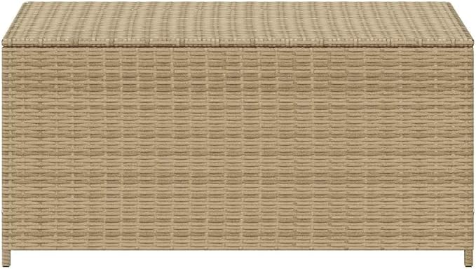 Mix Beige Garden Storage Box 50.2 Gal Poly Rattan with Waterproof Bag and Gas Spring