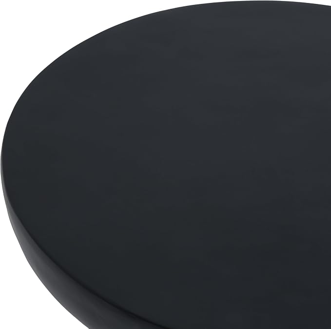 Christopher Knight Home Rico 27.5" Outdoor Coffee Table with Spherical and Cylinder Leg, MGO Round End Table with Ball Legs, No Assembly Patio Table for Poolside/Balcony/Backyard, Black