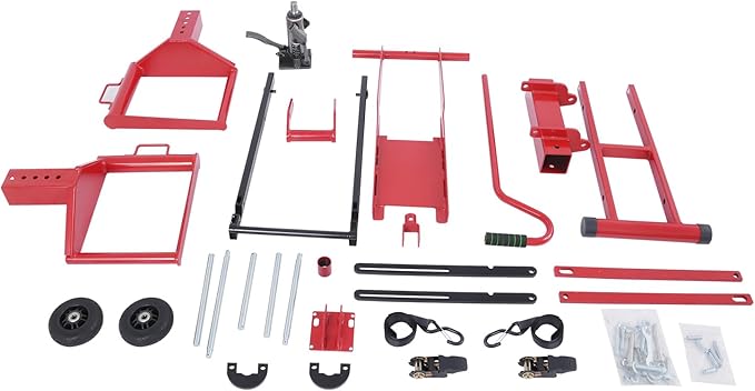 Lawn Mower Lift, 29 Inch Lawn Mower Lift Tool Adjustable Movable Lawn Mower Lift Solid Carbon Steel Lawnmower Lifting Machine for Riding Lawn Mower, Zero Turn Lawn Mowers (350lbs Hydraulic)