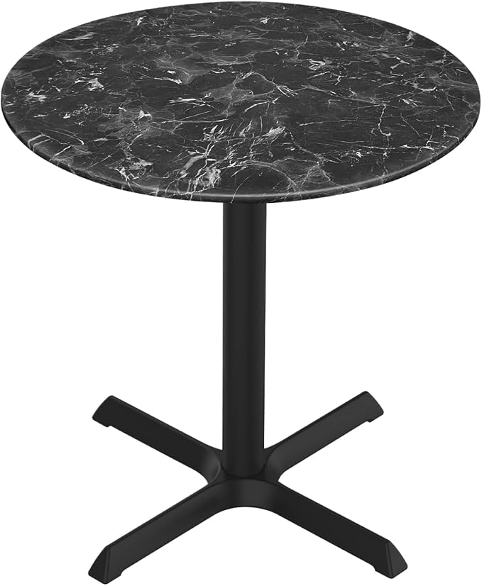 HBS 30" Tall OD211 Indoor/Outdoor All-Season Table with 32" Diameter Black Marble Top