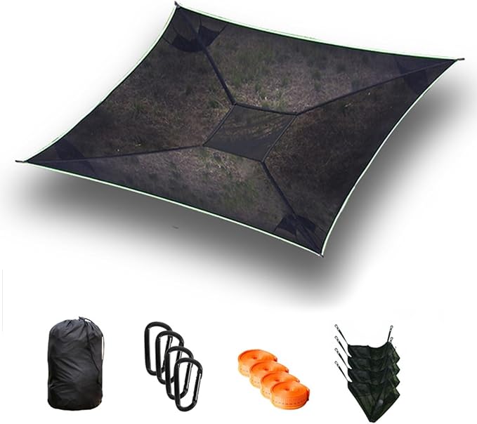 9.8Ft Outdoor Square Hammock, Up to 2-3 Adults/Kids with Storage Bags