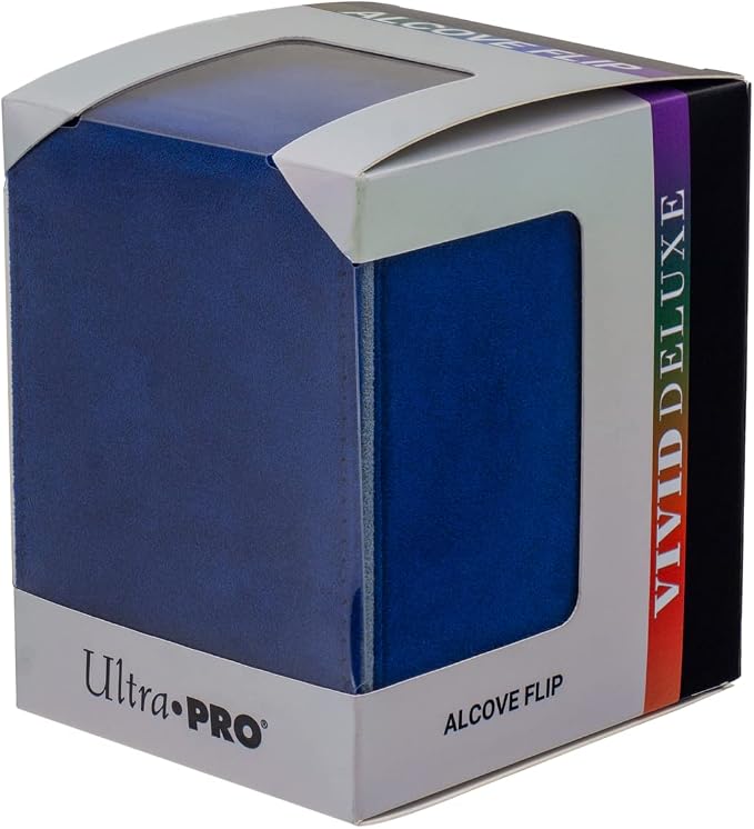 Ultra Pro - Vivid Alcove Flip Deck Box (Blue) - Protect and Store up to 100 Double Sleeves Standard Size Cards, Perfect for Sports Cards, Gaming Cards & Collectible Trading Cards