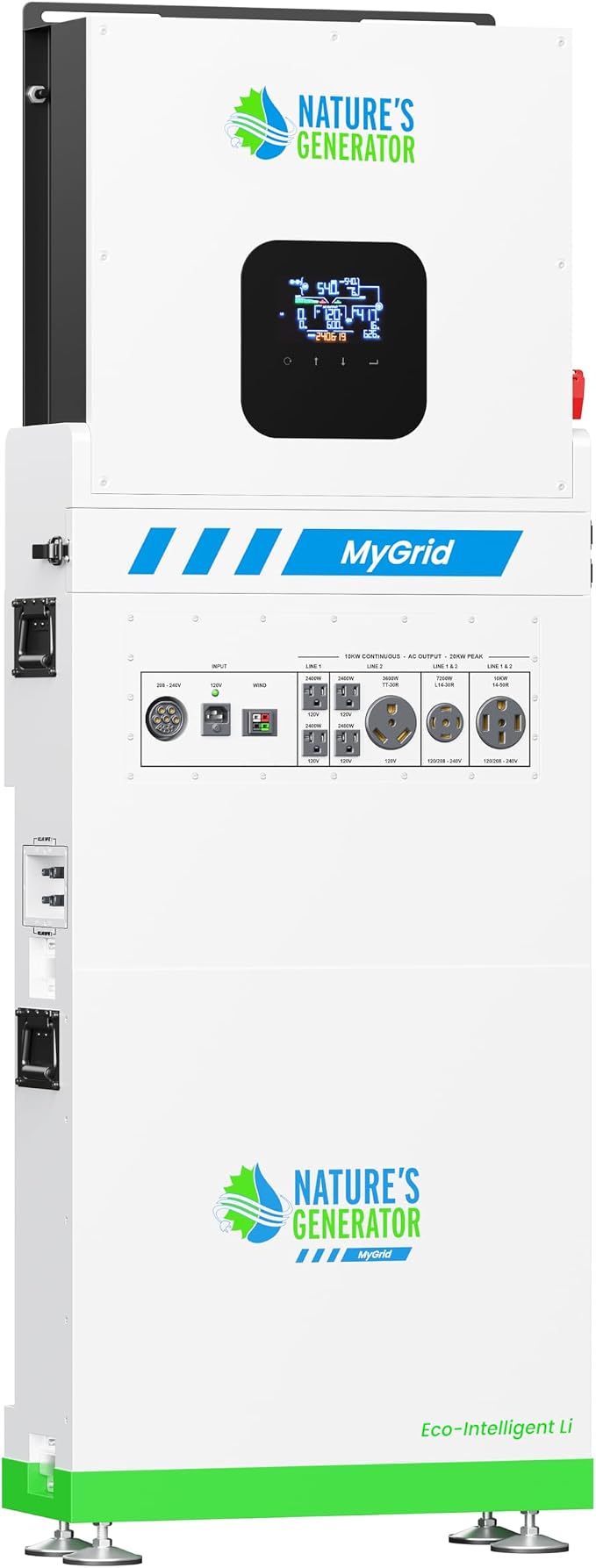 Nature’s Generator Mygrid Lithium 10K Solar Generator with 50A Automatic Transfer Switch