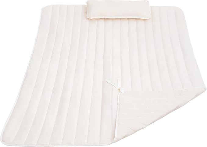 Lazy Daze Hammocks 2 Person Hammock Pad and Pillow Set, Double Polyester Quilted 78" x55" Replacement Pad for Rope Hammock, Cream