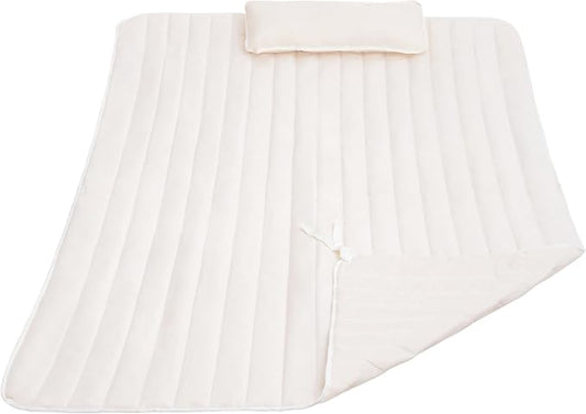Lazy Daze Hammocks 2 Person Hammock Pad and Pillow Set, Double Polyester Quilted 78" x55" Replacement Pad for Rope Hammock, Cream