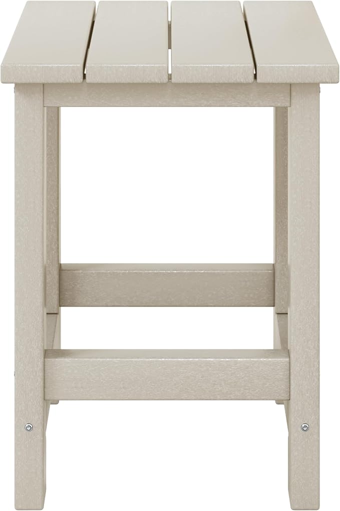 WestinTrends Malibu Kids Outdoor Patio Furniture HDPE Adirondack Square Side Table, Sand