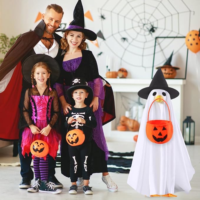 DIYDEC Halloween Goose Outfit Ghost Lawn Porch Goose Clothes Fall Halloween Goose Costume for 23" Geese Outdoor Patio Yard Lawn Decoration