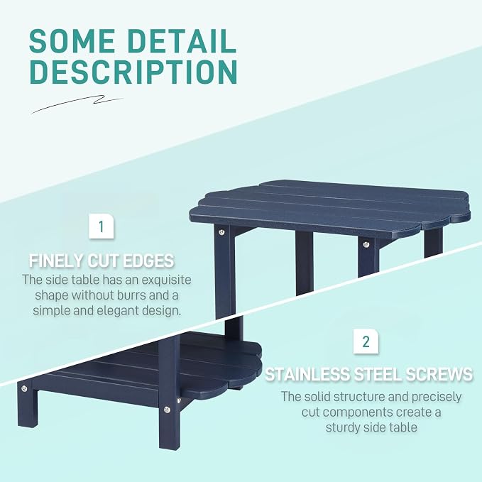 Adirondack Outdoor Side Table, 2-Tier Patio End Table, Small Outdoor Table Adirondack Side Tables