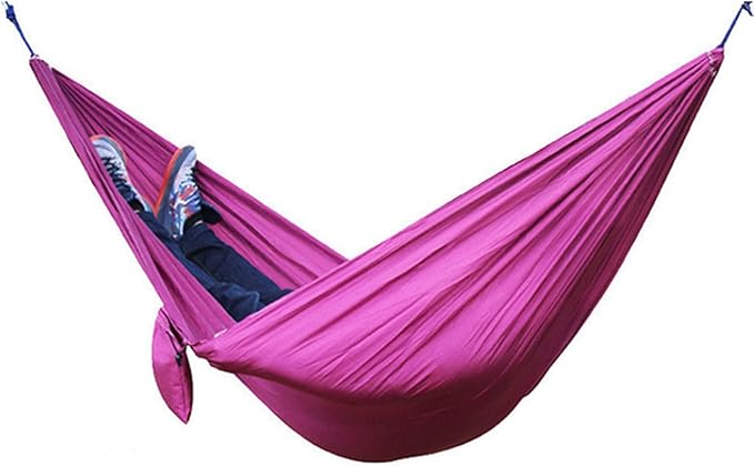 NOBRIM Camping Hammock Outdoor Portable Parachute Hammock Double Hammock Swing Hanging Chair Garden for Travel Patio Garden Backyard