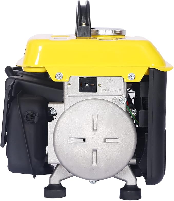 Portable Outdoor Generator, Low Noise Gas Powered Generator for Home Use, 71CC 2-Stroke Engine, 800-Watt Rated Power, EPA Compliant, Perfect for Camping & Tailgating-Yellow