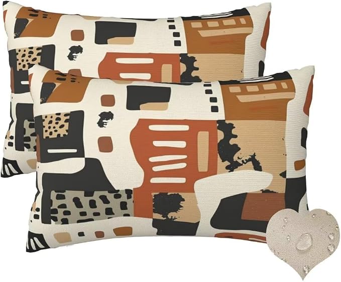Outdoor Pillows Waterproof Set of 2 Outdoor Pillow Covers 20x28 Inch, Vintage Throw Pillows Nordic Pillow Covers, Garden Decorative Pillows Outdoor Pillows for Patio Furniture Car Home Decor -hs306