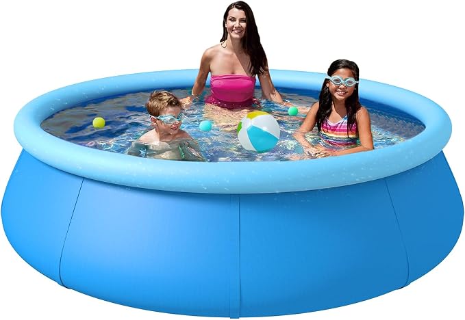 Inflatable Swimming Pool, Round Inflatable Pools Adult Above Ground, Blow up Pool, Top Ring Summer Water Party Pools, Outdoor Pools for Backyard Family Size