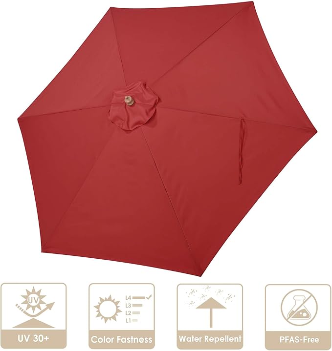 Yescom Patio Umbrella Replacement Outdoor Canopy Beach Backyard Market Table Top Cover