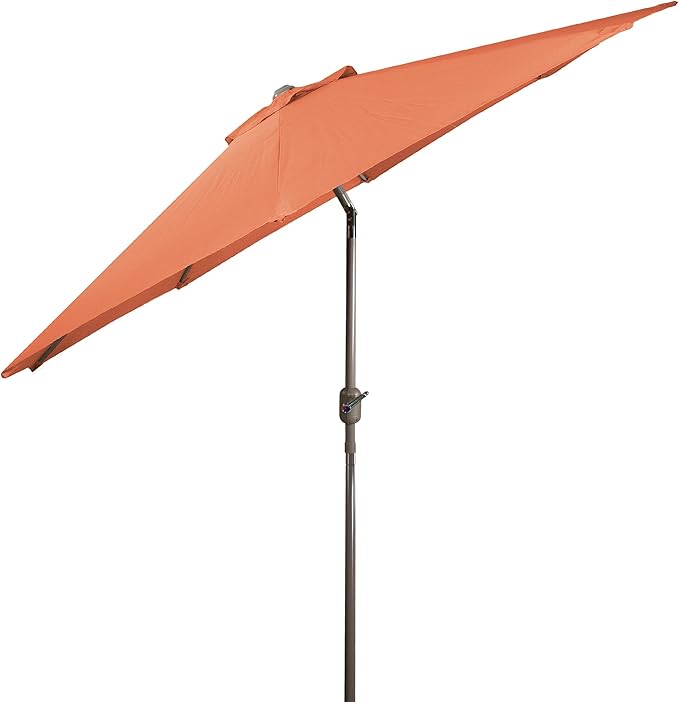 Northlight 9ft Outdoor Patio Umbrella with Hand Crank and Tilt - Terracotta Orange
