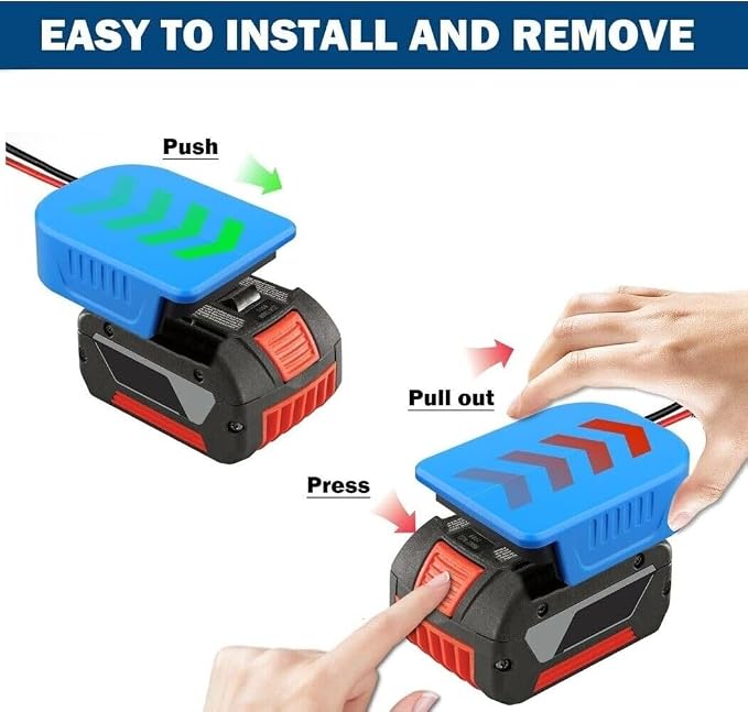 300W Power Inverter for Bosch 18V GBA Li-ion Battery DC 18V to AC 110V 120V Battery Inverter Portable Power Station Generator with 2 AC Outlet & 2 USB Ports for Camping Outdoor