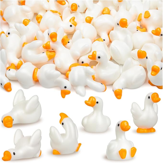 36pcs Mini Resin Goose Figurines, Tiny Animal Figurine Bulk | Small Desk Goose Decor for Garden Lawn Yard Micro Landscape Aquarium Potted Ornament DIY Craft