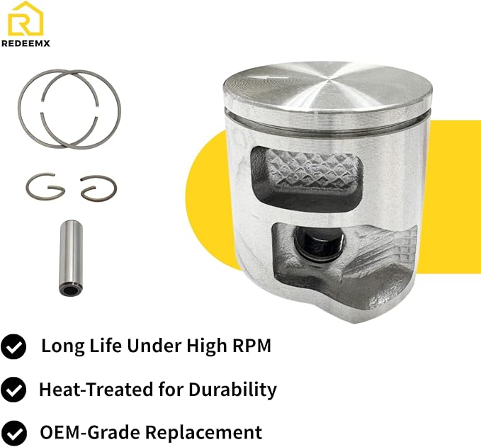 43mm Piston Kit with Rings Compatible with Husqvarna 545 545XP 550 550XP & for Jonsered CS2252 CS2253 Chainsaws Replaces Part #577 04 70-02 Aftermarket Engine Rebuild Kit