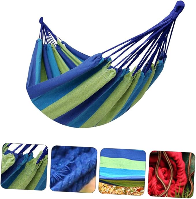 BESPORTBLE Double Thick Canvas Hammock Swing for Adults Outdoor Camping Hammock for Two Heavy-Duty Capacity for Camping and Relaxing