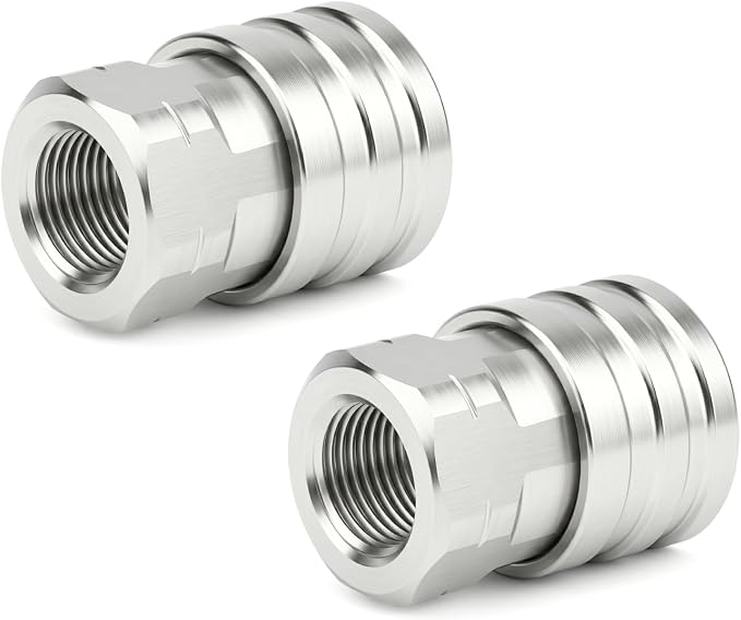 TAISHER 4PCS 304 Stainless Steel 1/4" Female NPT High Pressure Washer Quick Connect Coupler for Pressure Washing Gun Hose Accessories