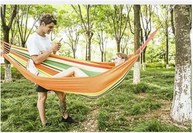 Outdoor Hammock Anti-Rollover Travel Camping Portable Hammock Hanging Chair Outdoor Portable Camping Travel Equipment (Color : Orange, Size : 200 * 100cm)