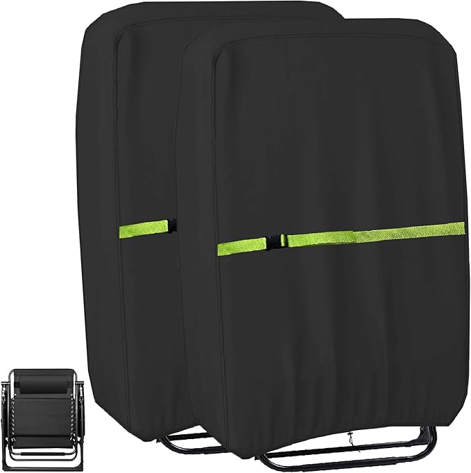 Outdoor Zero Gravity Folding Chair Cover 600D Waterproof Patio Foldable Lawn Lounger Recliner Chair Covers Patio Furniture Covers - 2 Pack 28" W x 14" D x 43" H