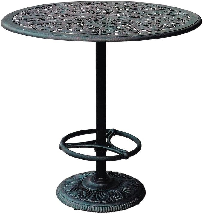 Darlee Series 80 Cast Aluminum Pedestal Patio Bar Table - Antique Bronze