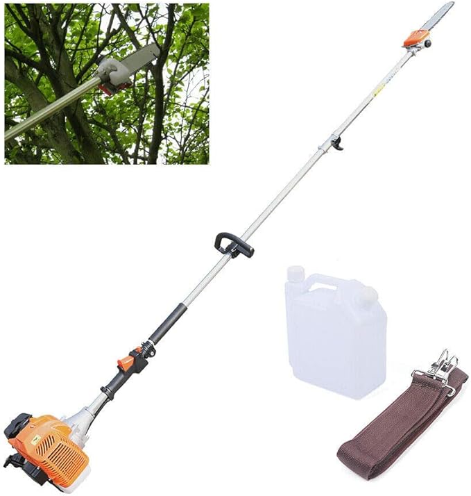 LOYALHEARTDY Pole Chainsaw 52CC 2-stroke Gasoline Pole Chainsaw, 9.5Ft Long Reach Tree Trimmer Tree Pruner Saw Gas Powered Tree Trimmer Pole Chainsaw Pruner Tree Pruner Gas Power