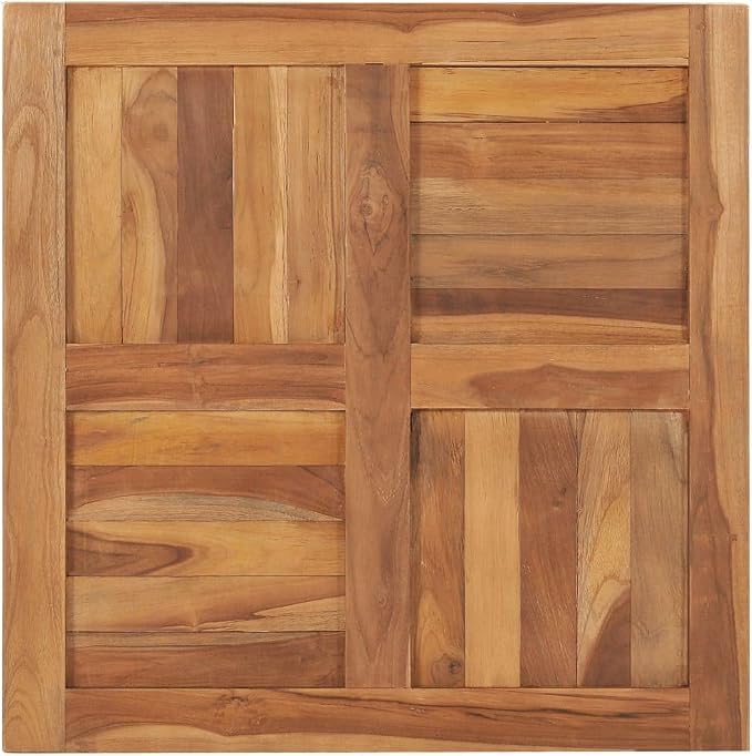 Square Table Top Solid Teak Wood, Replacement Table Top, Wooden Desk Top for Outdoor, Home, 27.6"x27.6"x1"