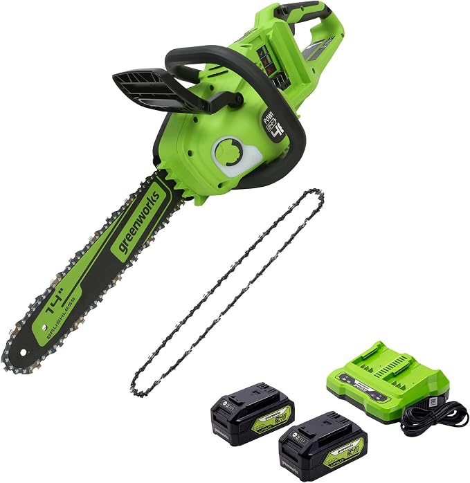 Greenworks 48V 14" Brushless Cordless Chainsaw with 14-Inch Chainsaw Chain 2906802