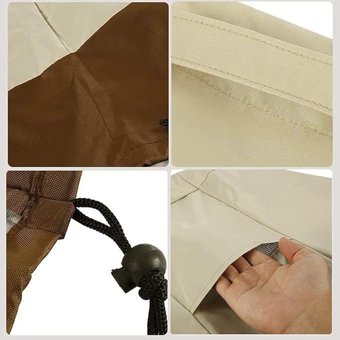 Patio Cool Bar Side Table Cover for Keter 7.5 Gallon Cool Bar Waterproof Patio Cooler Bar End Table Cover for small Outdoor Side Tables (Round, 21" Dia x 23" H), Beige