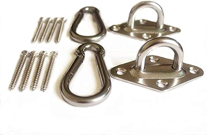 MHMYDZ 1000 lb Capacity Heavy Duty Hammock Hanging kit Ultra Durable Hooks Carabiners for Hammock Stand Hammocks Swing Chair,Multiple Indoor Outdoor Suspension Ceiling Hooks