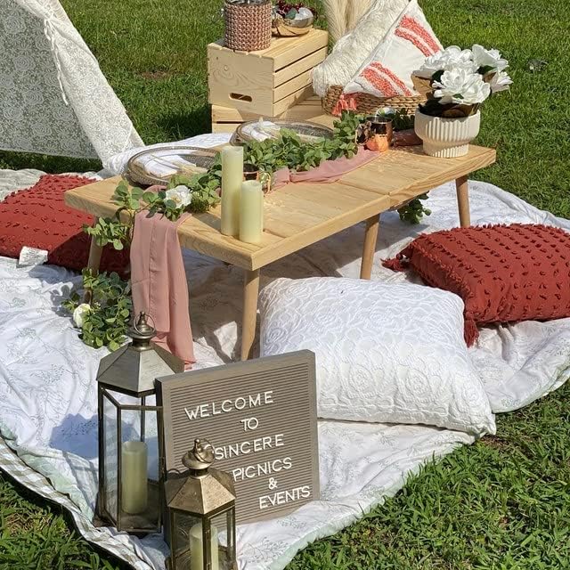 Home Living Outdoor Gardening Patio Furniture Patio Tables Low Picnic Table, Kids Picnic Table, Low Wood Event Table, Beach Party