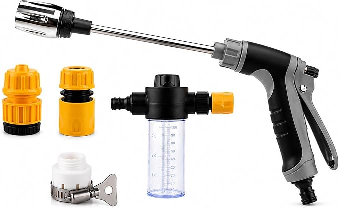 Hose Hawk Pro Pressure Washer, Hosehawk Pro - Professional Water Handheld Power Washer with 360° Rotating Nozzless, 4 Spray Modes Multi Function for Cleaning Yard Car Driveways (Set A)