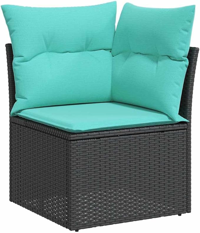 Garden Sofa Set 8 STK. Black Poly Rattan Outdoor Furniture Set with Patio Conversation Sets for Garden Seating and Outdoor Living Space