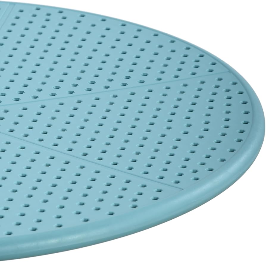 Christopher Knight Home Elshore Patio Bistro Table, Outdoor Plastic Round Table with Pedestal Base, Compact Bistro Table for Garden/Balcony/Poolside, Modern Coffee Table, Accent Table, Sky Blue