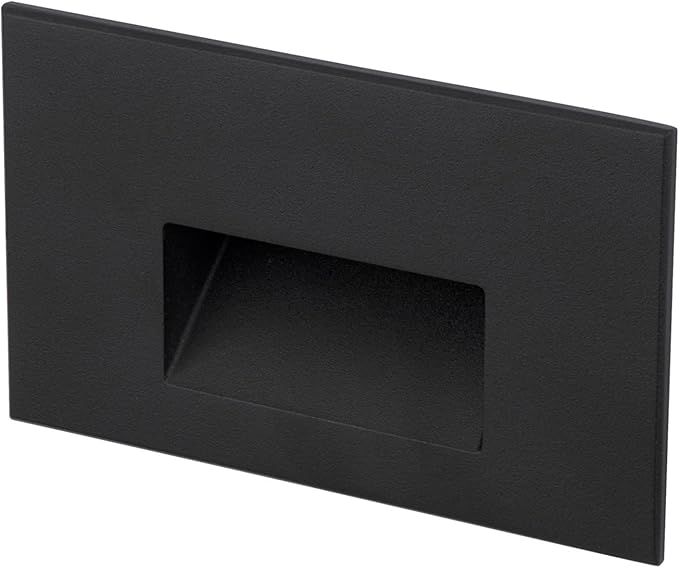 WAC Landscape Lighting, LEDme 120V LED Horizontal Indoor and Outdoor Step and Wall Light 3000K Built-in LED in Black