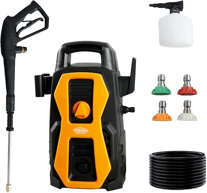 HoldwellS 2026 New Mini Portable P*ressure Washer 1700 MAX PSI, P*ower Cleaner with Trigger Spray Gun & 20FT Hose, Vario Power Spray Wand - for Cars/Fences/Driveways/Home/Patios