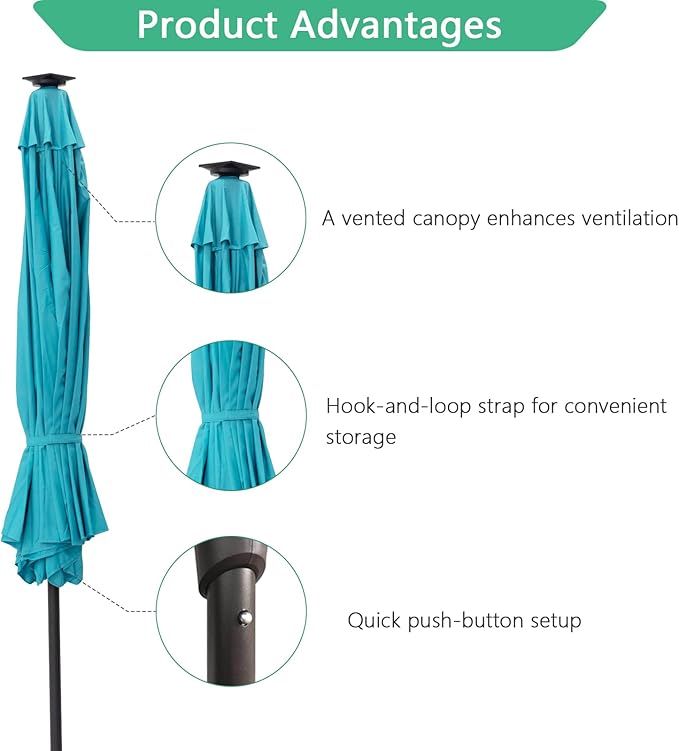 Helios&Hestia 9 ft Small Half Round Solar Powered Wall Outdoor Market Patio Umbrella with LED Lights and Tilt for Garden, Deck, Balcony