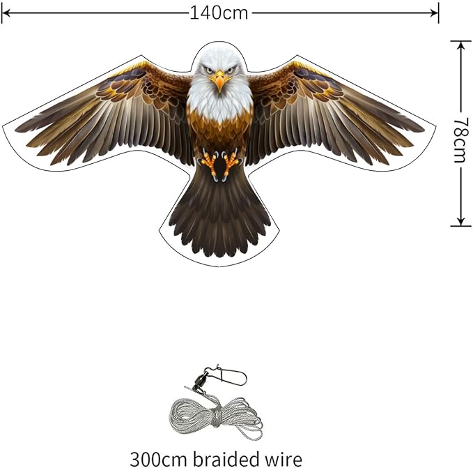 Birds Scaring Hawk Flying Kite Professional Pigeon Scarer only Kite(Brown)