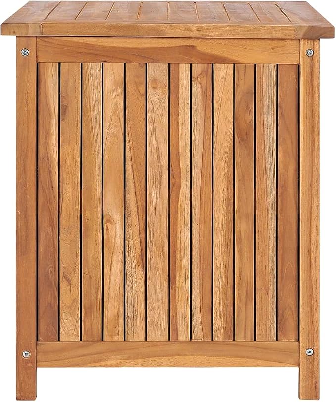Outdoor Patio Storage Box Solid Teak Wood Deck Box Outdoor Storage Organization Box with Lid Storage Bench and Waterproof Lining for Garden,Patio,Backyard,23.6"x19.7"x22.8"