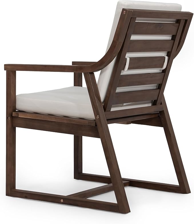 All-Weather Patio Chairs Set of 2, Outdoor Dining Chairs with Removable Cushions, 400 lbs Support Garden Chair, Mocha