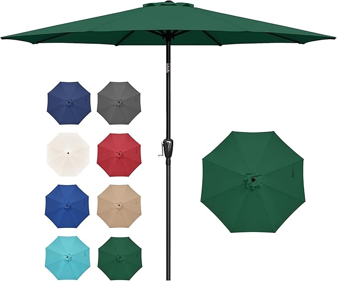 Simple Deluxe 9ft Outdoor Market Table Patio Umbrella with Button Tilt