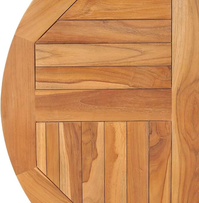 vidaXL Solid Teak Wood Table Top Round Dining Wooden Replacement Tabletop Kitchen Dining Room Home Indoor Restaurant Furniture 1" 31.5"