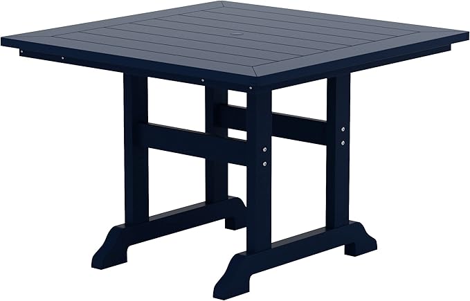 HDPE Laguna 43" Square Dining Table,Navy Blue